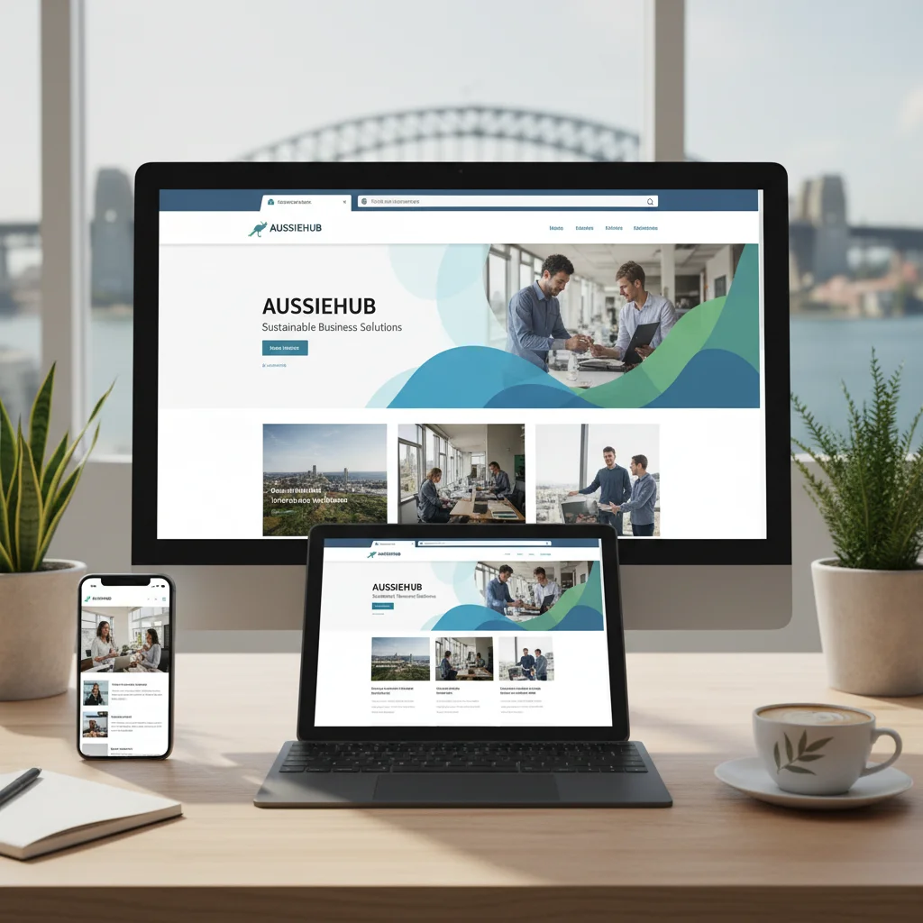 Custom website design mockups on desktop and mobile devices