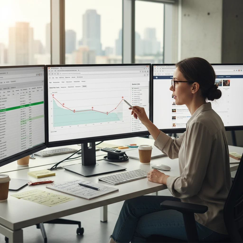 SEO analyst identifying broken link opportunities and replacement strategies
