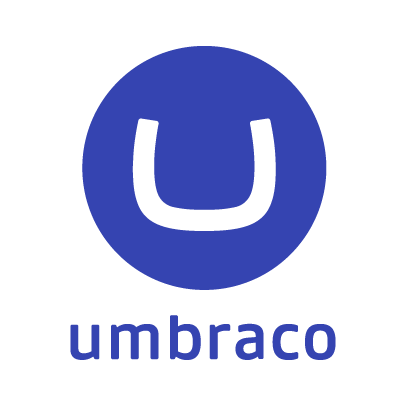 A blue circle with a white, stylised U in the centre, above the word umbraco in lowercase blue letters—ideal for those exploring alternatives to Sitecore Development.