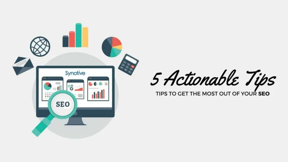 Infographic showcasing five vital SEO strategies for enhancing search visibility and rankings.