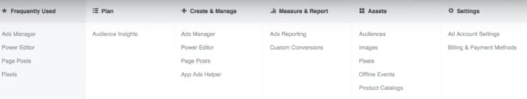 Meta Business Manager navigation showing Events Manager location