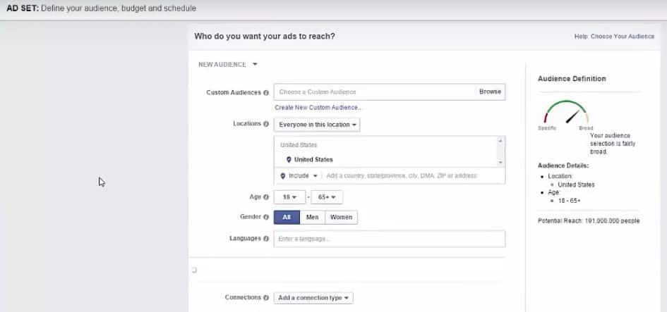 Remarketing audience setup in Meta Ads Manager